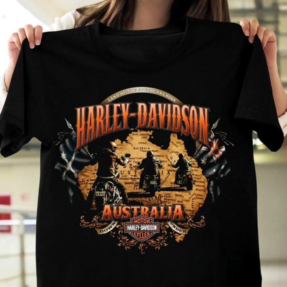 Harley Davidson Australia Land Of The Southern Cross  Motorbike Tee